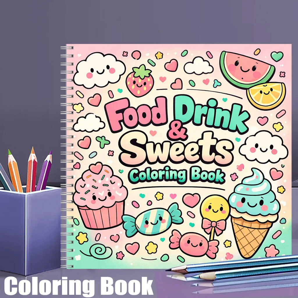 Food Y Snacks Coloring Book - Buku Mewarnai MAKANAN, MINUMAN & MANIS