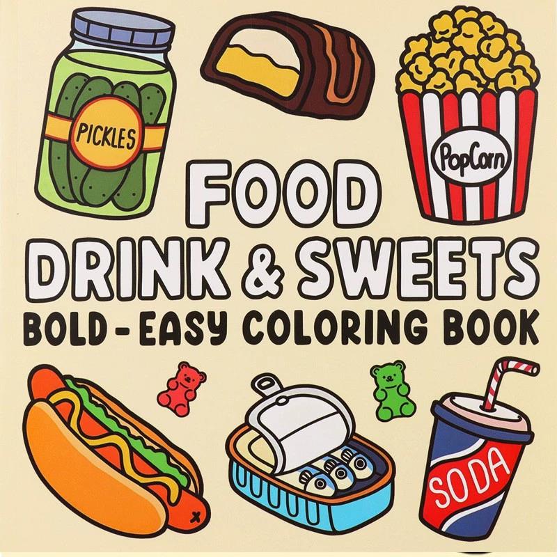 Food Y Snacks Coloring Book - Buku Mewarnai Makanan, Minuman, dan Hidangan