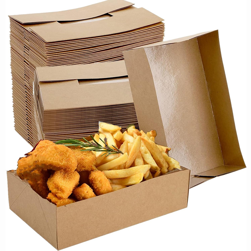 Fast Food With Snacks - 20/50 Buah Nampan Makanan Kertas Kraft,