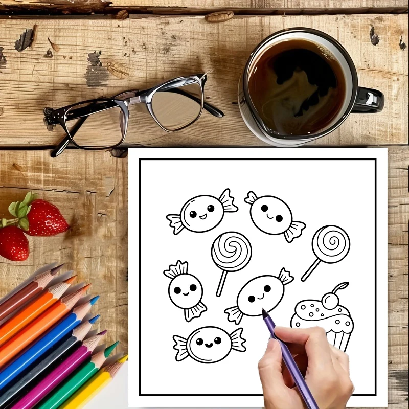 Buku Mewarnai MAKANAN, MINUMAN - Food Y Snacks Coloring Book ulasan dan harga