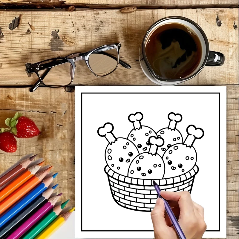 Buku Mewarnai MAKANAN, MINUMAN - Food Y Snacks Coloring Book ulasan dan harga
