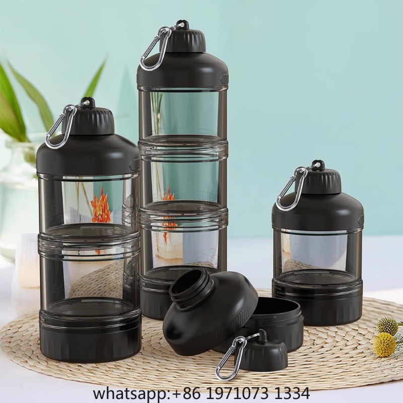 Kotak Dispenser Bubuk 3 Lapis  - Food Snacks With Protein ulasan dan harga