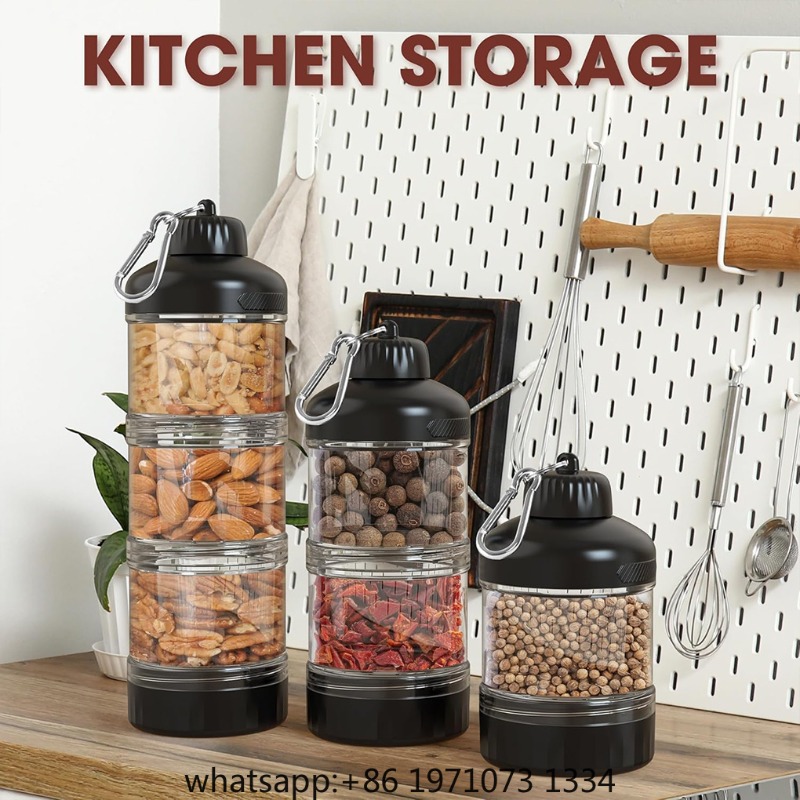 Kotak Dispenser Bubuk 3 Lapis  - Food Snacks With Protein ulasan dan harga